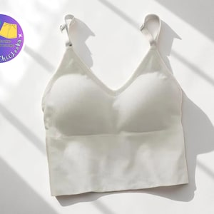 Crop tanktop met ingebouwde bh: mouwloze loungewear met bandjes