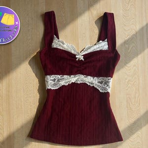 Lace Trim Cami Top | Slim Fit Coquette Tank