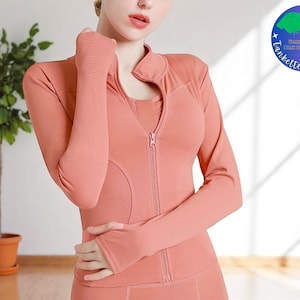 Long Sleeve Zip Jacket for Women | Warm Workout Top for Winter | Fitness Yoga Coat | Running Activewear Gym Layer | Sporty Zip-Up Style