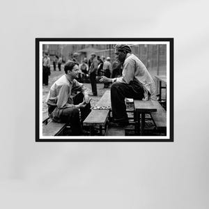The Shawshank Redemption Poster, Morgan Freeman Poster, Movie Scenes Wall Art, Black and White, Printable Retro Wall Art, Wall Decor
