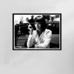Pulp Fiction Poster, Mia Wallace Poster, Pulp Fiction Wall Art, Movie Scenes Wall Art, Black and White, Printable Retro Wall Art