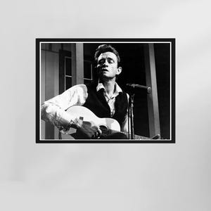 Johnny Cash Poster, Johnny Cash Wall Art, Black and White, Sade Print, Music Poster, Wall Decor, Gift for fan, Digital Download