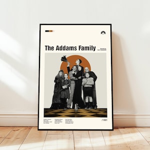 The Addams Family Poster / Movie Poster / Midcentury Modern Art / Minimalist Art / Vintage Print /  Retro Modern Poster / Gift for him