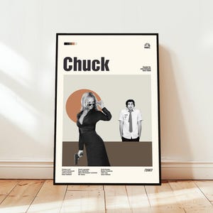 Chuck Poster / Movie Poster / Midcentury Modern Art / Minimalist Art / Vintage Print /  Retro Modern Poster / Gift for him