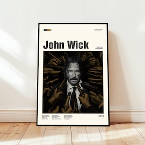 John Wick/ Movie Poster / Midcentury Modern Art / Minimalist Art / Vintage Print /  Retro Modern Poster / Gift for him