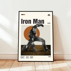 Iron Man Poster / Movie Poster / Midcentury Modern Art / Minimalist Art / Vintage Print /  Retro Modern Poster / Gift for him