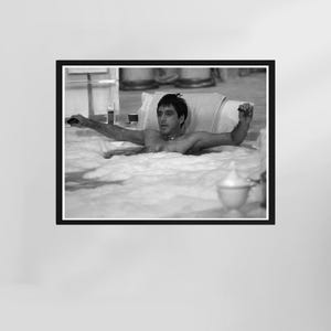 Scarface Movie Poster, Scarface Funny Bathroom Poster, Funny Bathroom Wall Art, Black and White, Toilet Print, Restroom Decor