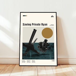 Saving Private Ryan Poster / Movie Poster / Midcentury Modern Art / Minimalist Art / Vintage Print /  Retro Modern Poster / Gift for him