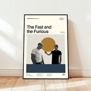 The Fast And The Furious Poster / Film Poster / Midcentury Modern Art / Minimalist Art / Vintage Print /  Retro Modern Poster / Gift for him