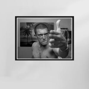 La Haine Poster, La Haine Funny Bathroom Poster, Funny Bathroom Wall Art, Black and White, Toilet Print, Restroom Decor, Digital Download