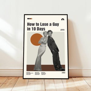 How to Lose a Guy in 10 Days Poster / Movie Poster / Midcentury Modern Art / Minimalist Art / Vintage Print /  Retro Modern Poster