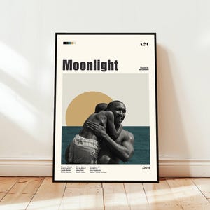 Moonlight Poster / Movie Poster / Midcentury Modern Art / Minimalist Art / Vintage Print /  Retro Modern Poster / Gift for him