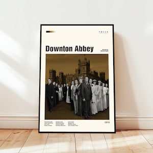 Affiche de Downton Abbey / Affiche de film / Art moderne du milieu du siècle / Art minimaliste / Impression vintage / Poster moderne rétro / Cadeau pour lui