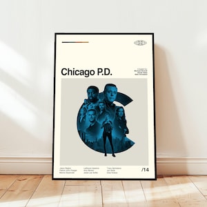 Chicago PD Poster / filmposter / moderne kunst uit het midden van de eeuw / minimalistische kunst / vintage print / retro moderne poster / cadeau voor hem