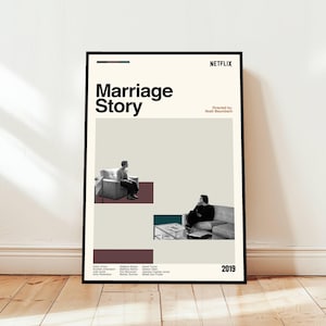 Marriage Story Poster / Filmposter / Midcentury Moderne Kunst / Minimalistische Kunst / Vintage Print / Retro Modernes Poster