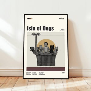 Isle of Dogs Poster / Movie Poster / Midcentury Modern Art / Minimalist Art / Vintage Print /  Retro Modern Poster / Gift for him