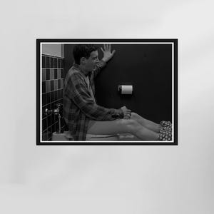 American Pie Movie Poster, Funny Bathroom Poster, Funny Bathroom Wall Art, Black and White, Toilet Print, Restroom Decor