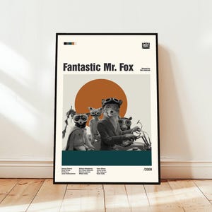 Fantastic Mr. Fox Poster / Movie Poster / Midcentury Modern Art / Minimalist Art / Vintage Print /  Retro Modern Poster / Gift for him
