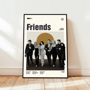 Friends Poster / Movie Poster / Midcentury Modern Art / Minimalist Art / Vintage Print /  Retro Modern Poster / Gift for him