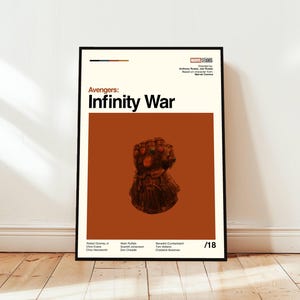 Avengers: Infinity War Poster / Movie Poster / Midcentury Modern Art / Minimalist Art / Vintage Print /  Retro Modern Poster / Gift for him