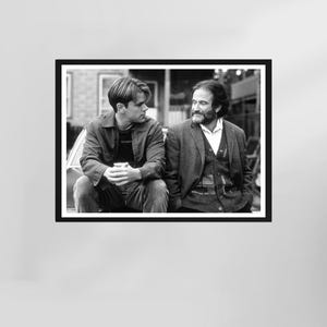 Good Will Hunting Poster, Robin Williams Poster, Matt Damon Poster, Movie Scenes Wall Art, Black and White, Printable Retro Wall Art