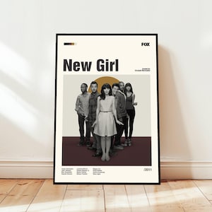 New Girl Poster / Movie Poster / Midcentury Modern Art / Minimalist Art / Vintage Print /  Retro Modern Poster / Gift for him