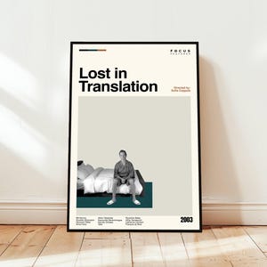 Lost in Translation Poster / Movie Poster / Midcentury Modern Art / Minimalist Art / Vintage Print /  Retro Modern Poster
