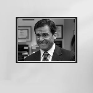 Poster di Michael Scott, stampa del programma televisivo The Office, in bianco e nero, poster retrò, arte murale, download digitale, poster divertente per il bagno
