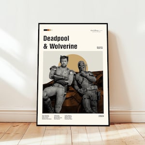 Deadpool & Wolverine Poster / Movie Poster / Midcentury Modern Art / Minimalist Art / Vintage Print /  Retro Modern Poster / Gift for him