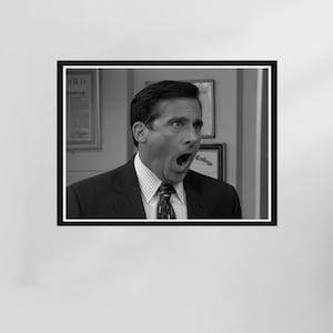 Poster di Michael Scott, stampa del programma televisivo The Office, in bianco e nero, poster retrò, arte murale, download digitale, poster divertente per il bagno