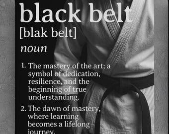 Black Belt Definition Leinwand Kunst, Martial Arts Dojo Decor