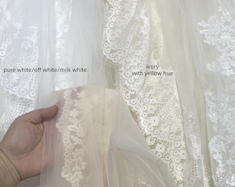 Tulle Swatches for veil, Off white, White, Ivory, Champagne, Dark ivory