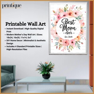 Mother’s Day Gift for Mom | Best Mom Ever Printable Wall Art | Personalized Digital Download from Daughter | Custom Mother&#39;s Day Decor