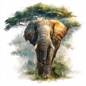 11 vilda elefanter clipart, safaridjur clipart, utskrivbara akvarell clipart, högkvalitativa JPG-bilder, digital nedladdning, papperspyssel, dagböcker