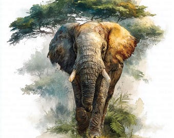 11 Wild Elephant Clipart, Safari Animals Clipart, Printable Watercolor Clipart, High Quality JPGs, Digital Download, Paper Craft, Journals