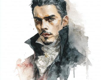 10 cliparts vampire victorien, vampire d'Halloween, clipart aquarelle imprimable, fichiers JPG de haute qualité, téléchargement numérique, journaux, créations en papier