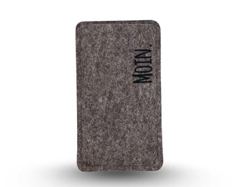 Handytasche aus Filz MOIN., Handyhülle aus Wollfilz mit Print, maßgeschneidert für dein Handymodell