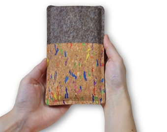 Handyhülle aus buntem Kork und Filz, passend für Samsung Galaxy S23