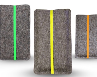 Filz Handytasche mit Neon-Gummiband, Maßanfertigung für jedes Handymodell