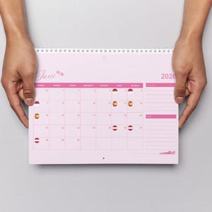 2026 F1 Calendar Pink | Minimal Monthly Formula 1 Calendar | A4 Landscape Digital Download
