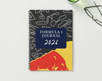 F1 Journal 2026 Printable | Red Bull Inspired Formula 1 Planner
