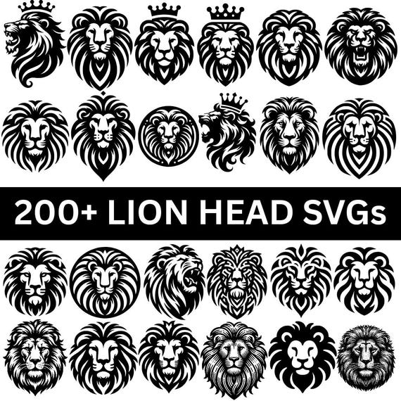 Lion SVG Bundle | 200+ Roaring Lion Designs for Cricut & Silhouette | Wild Animal SVG | King of Jungle Cut Files | Lion Logo