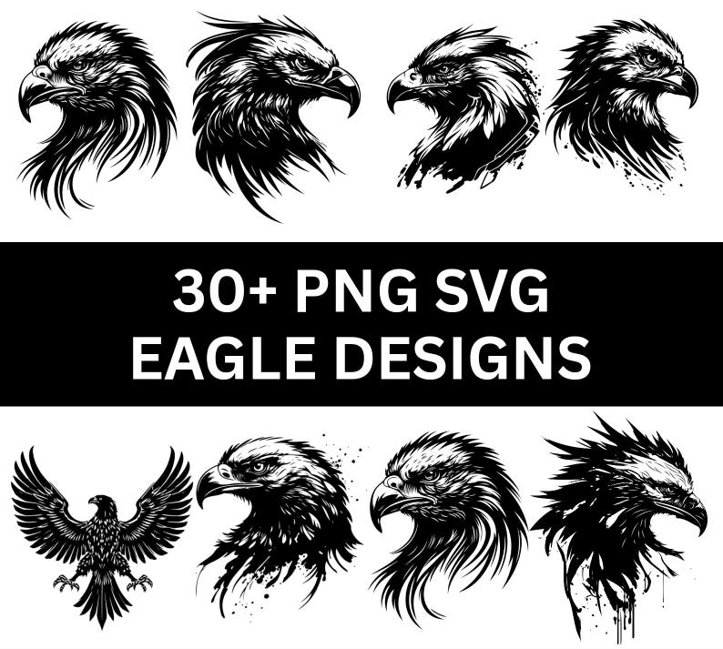 30+ Eagle SVG PNG Bundle | American Eagle Clipart | Patriotic Bird ...
