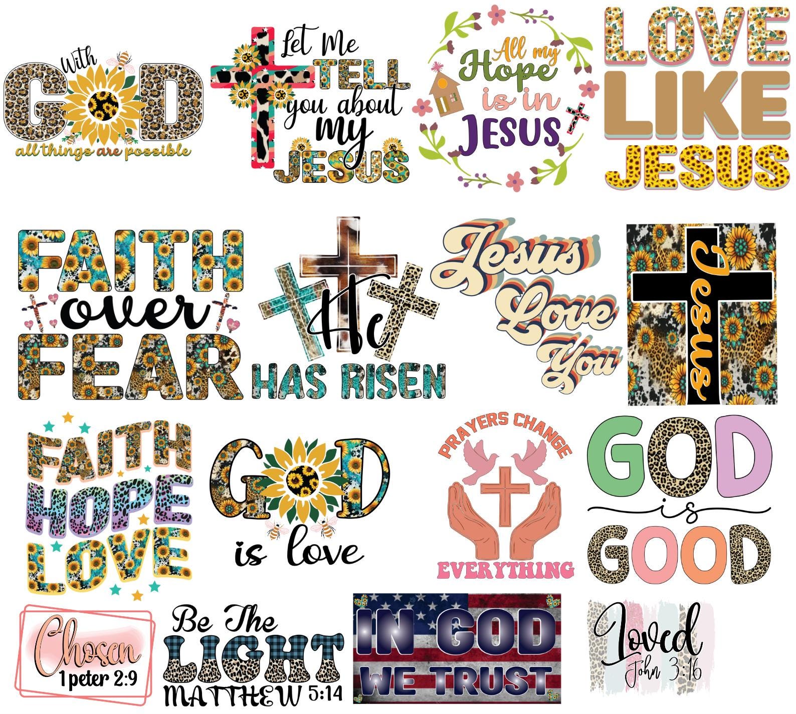 500+ Christian T-shirt Designs PNG Bundle | Bible Verse Shirt PNG ...