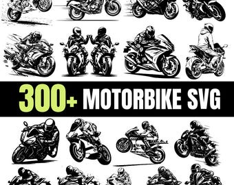 300+ Motorbike SVG Bundle | Motorcycle SVG Cut Files | Biker SVG Commercial Use | Cricut Silhouette Bike Designs