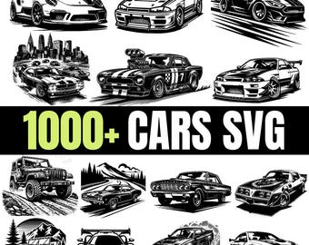 1000+ Car SVG Bundle | Muscle Car, Sports Car, Classic Car SVG | Auto Clipart for Cricut & Silhouette