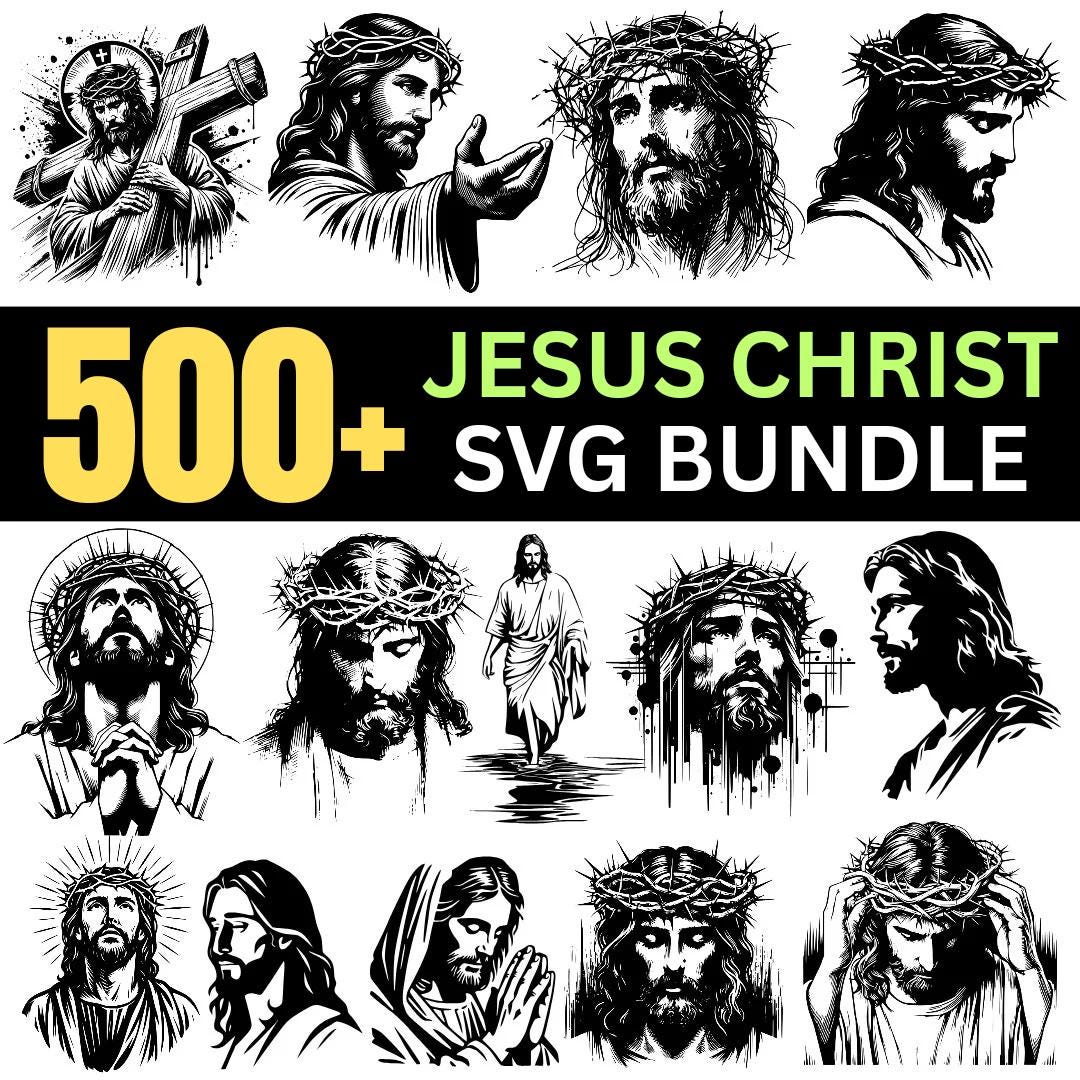 Jesus Christ SVG Bundle | Christian Jesus Designs | Faith Cut Files for ...