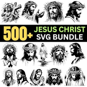 Jesus Christ SVG Bundle | Christian Jesus Designs | Faith Cut Files for Cricut & Silhouette | Religious Jesus Vector Art