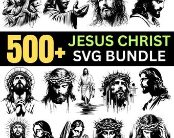 Jesus Christ SVG Bundle | Christian Jesus Designs | Faith Cut Files for Cricut & Silhouette | Religious Jesus Vector Art