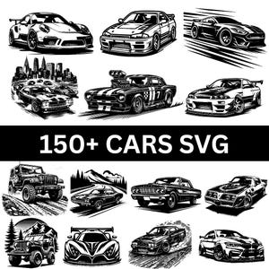 150+ Car SVG Bundle | Muscle Car, Sports Car, Classic Car SVG | Auto Clipart for Cricut & Silhouette